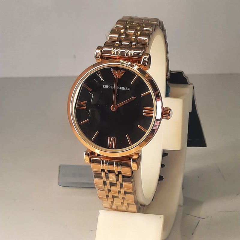 Emporio Armani, Circular black Dail, Women watch